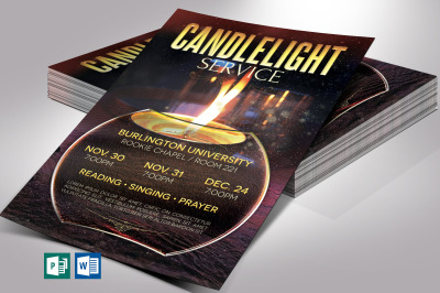 Candlelight Flyer Template for Word and Publisher V2