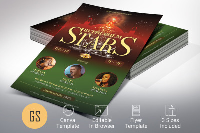 Christmas Concert Flyer Template for Canva V2 | 3 Sizes