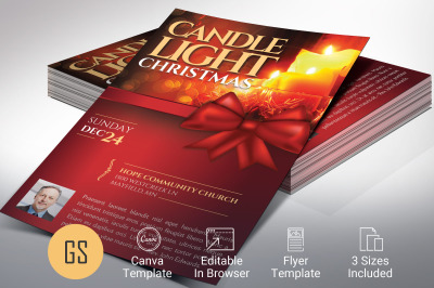 Candlelight Christmas Flyer Template for Canva