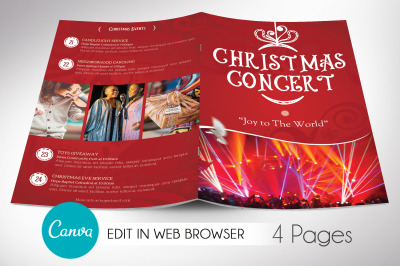 Christmas Event Program Template for Canva | 4 Pages