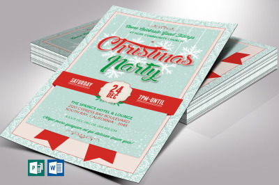 Christmas Party Flyer Template for Word and Publisher V1
