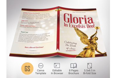 Gloria Christmas Program Template for Canva | 8 Pages