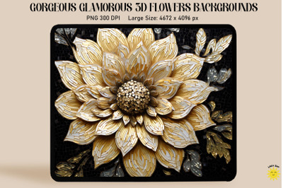 3D Dahlia Mosaic Style Backgrounds