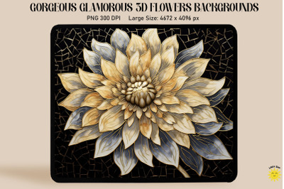 3D Dahlia Mosaic Style Backgrounds