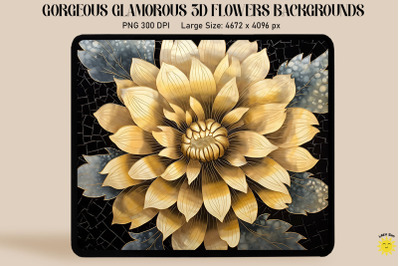 3D Dahlia Mosaic Style Backgrounds