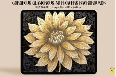 3D Dahlia Mosaic Style Backgrounds