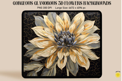 3D Dahlia Mosaic Style Backgrounds