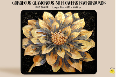 3D Dahlia Mosaic Style Backgrounds