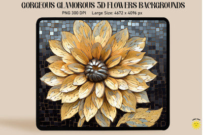 3D Dahlia Mosaic Style Backgrounds