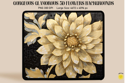 3D Dahlia Mosaic Style Backgrounds