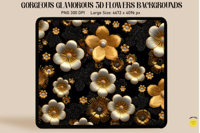 3D Glamorous Small Flowers Backgrounds