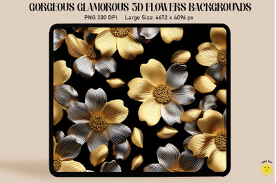 3D Glamorous Small Flowers Backgrounds