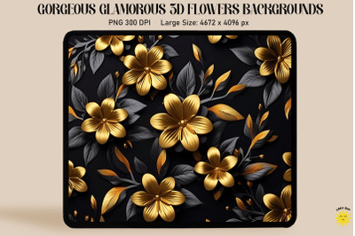 3D Glamorous Small Flowers Backgrounds