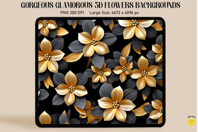 3D Glamorous Small Flowers Backgrounds