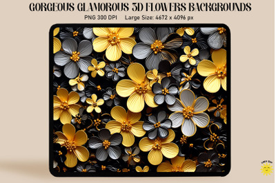 3D Glamorous Small Flowers Backgrounds