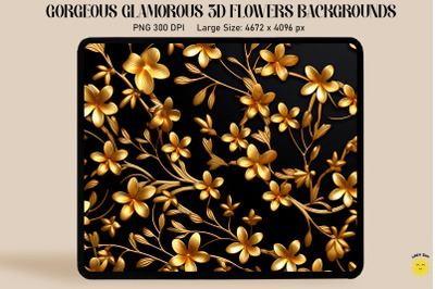 3D Glamorous Small Flowers Backgrounds