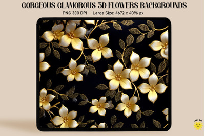 3D Glamorous Small Flowers Backgrounds