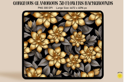 3D Glamorous Small Flowers Backgrounds