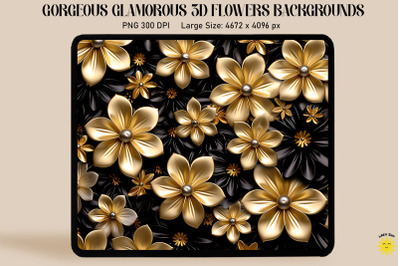 3D Glamorous Small Flowers Backgrounds