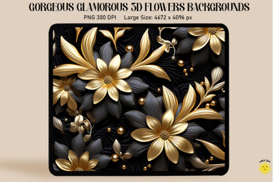 3D Glamorous Small Flowers Backgrounds