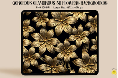 3D Glamorous Small Flowers Backgrounds