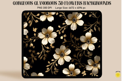 3D Glamorous Small Flowers Backgrounds