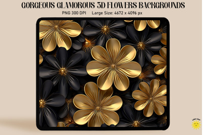 3D Glamorous Small Flowers Backgrounds