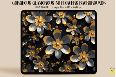 3D Glamorous Small Flowers Backgrounds