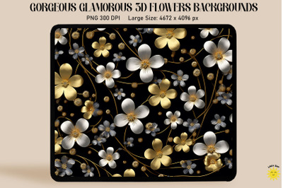 3D Glamorous Small Flowers Backgrounds