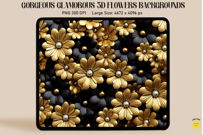 3D Glamorous Small Flowers Backgrounds