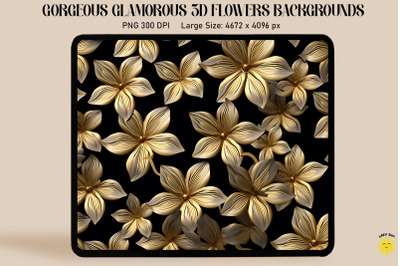 3D Glamorous Small Flowers Backgrounds