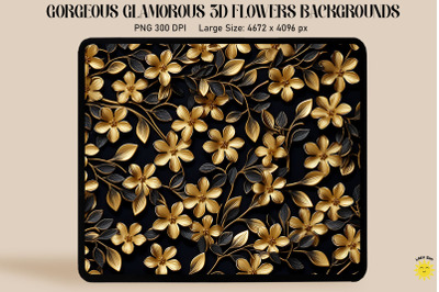 3D Glamorous Small Flowers Backgrounds