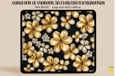 3D Glamorous Small Flowers Backgrounds