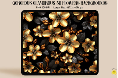 3D Glamorous Small Flowers Backgrounds