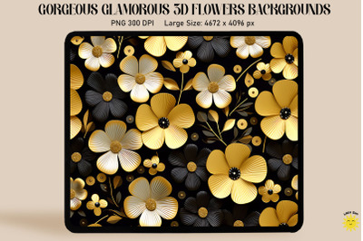 3D Glamorous Small Flowers Backgrounds