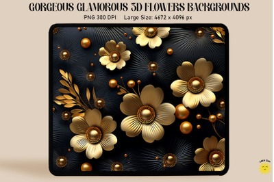 3D Glamorous Small Flowers Backgrounds