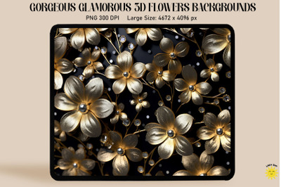 3D Glamorous Small Flowers Backgrounds