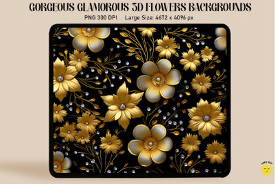 3D Glamorous Small Flowers Backgrounds