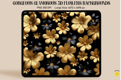 3D Glamorous Small Flowers Backgrounds