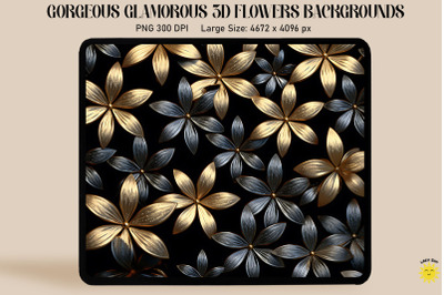 3D Glamorous Small Flowers Backgrounds