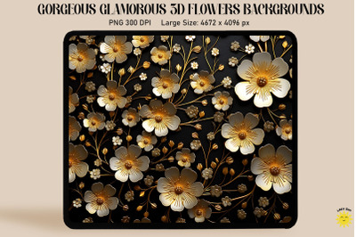 3D Glamorous Small Flowers Backgrounds