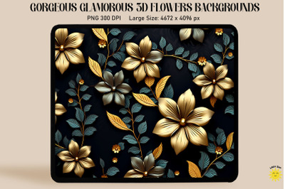 3D Glamorous Small Flowers Backgrounds