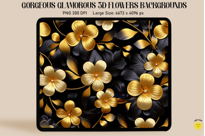 3D Glamorous Small Flowers Backgrounds