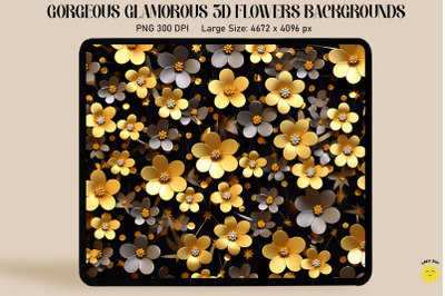 3D Glamorous Small Flowers Backgrounds