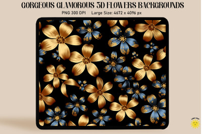 3D Glamorous Small Flowers Backgrounds