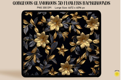 3D Glamorous Small Flowers Backgrounds