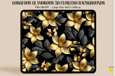 3D Glamorous Small Flowers Backgrounds