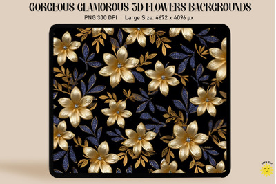 3D Glamorous Small Flowers Backgrounds