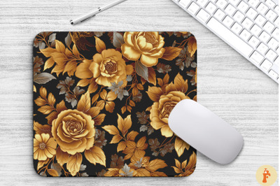 Brown And Gold Floral Bouquet Mouse Pad