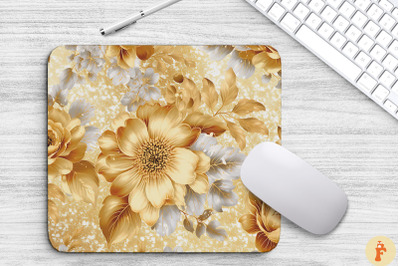 Glamorous Gold Floral Bouquet Mouse Pad